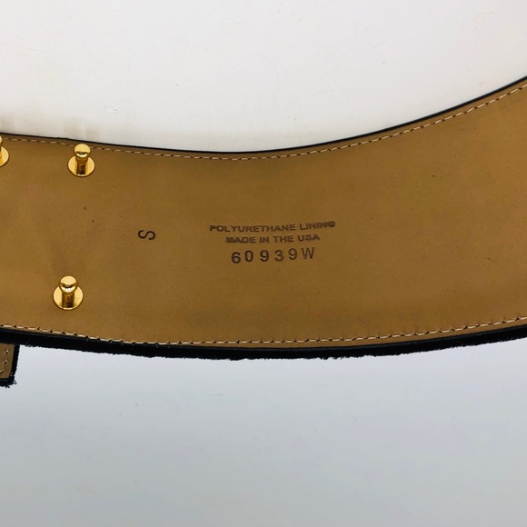 St John women’s Belt. Sz S Black Velvet with Rhinestones  2.25” wide.  34” long